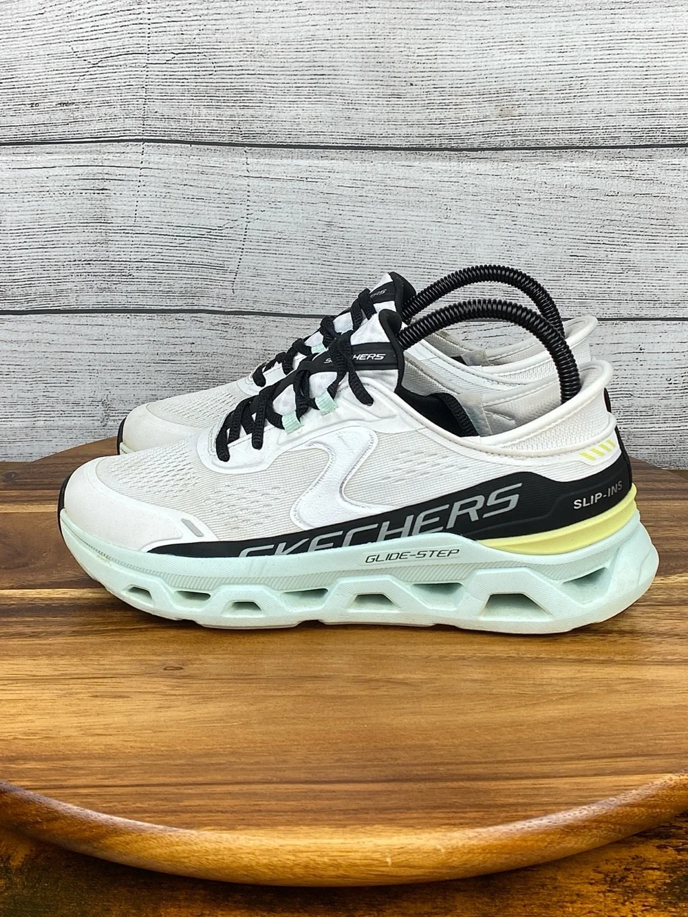 Skechers Slip-ins Glide Step Altus White Blue Running Shoes Women’s Size 7